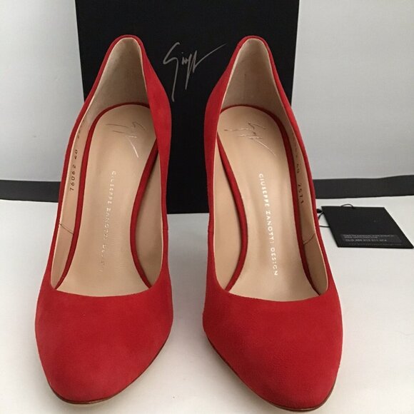 GIUSEPPE ZANOTTI Women's Bimba 110 High-Heel Stiletto Suede Red - Picture 7 of 11